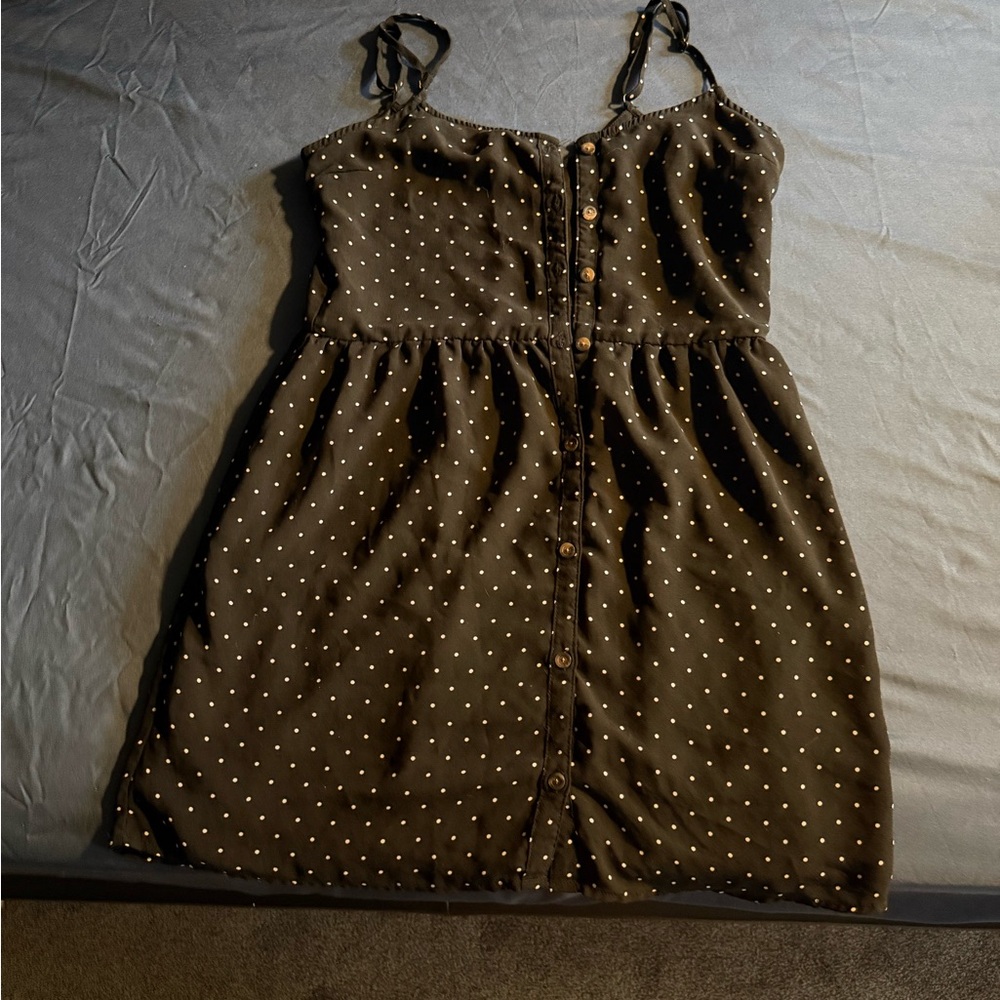 Volcom Black Polka Dot Button Dress and Monteau strapless dress